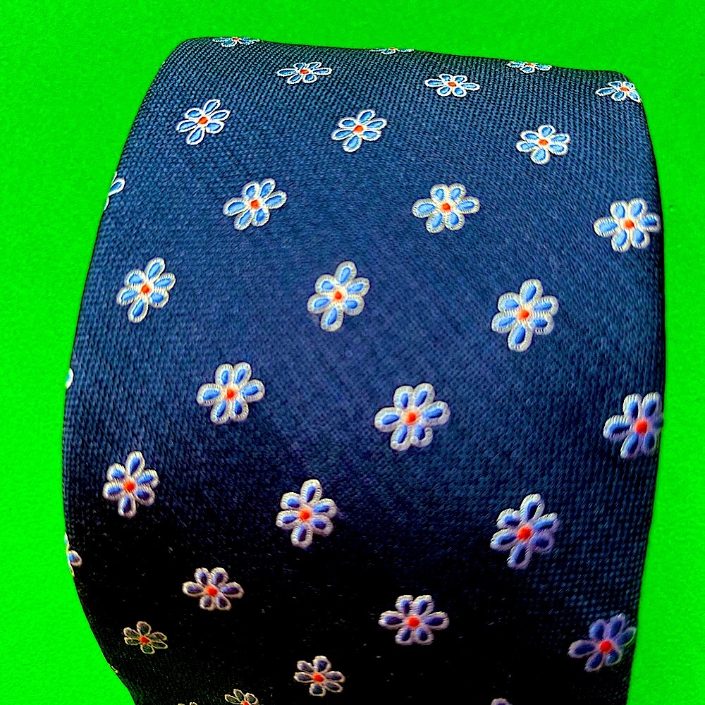 Tommy Hilfiger Navy Blue Silk Blend Tie - New with Tags